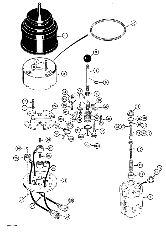 Схема запчастей Case 921 - (8-082) - SINGLE LEVER REMOTE CONTROL VALVE L116443, PRIOR TO P.I.N. JAK0022795 (08) - HYDRAULICS