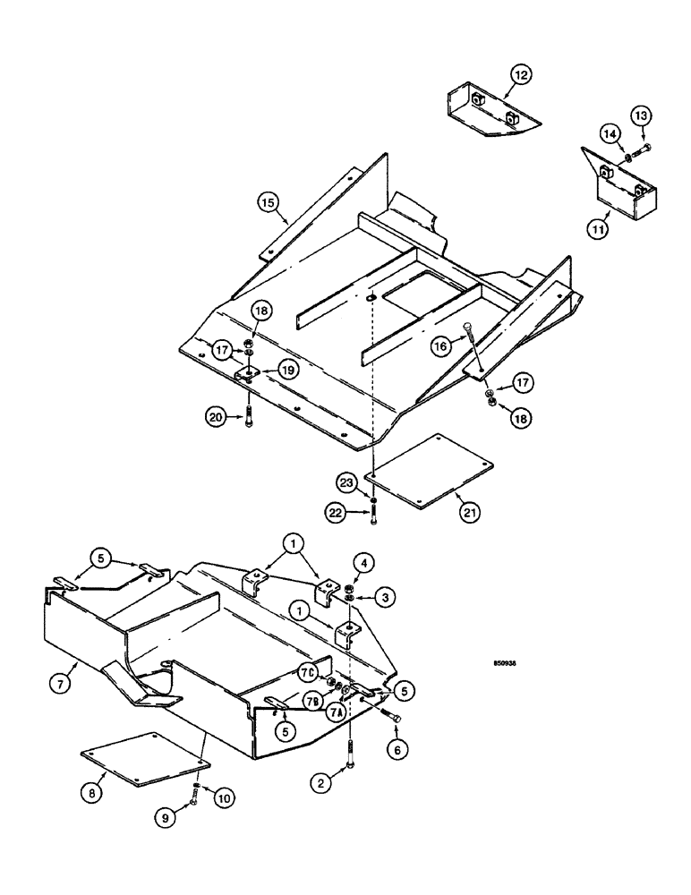 Схема запчастей Case W14 - (578) - UNDERCARRIAGE GUARDS (09) - CHASSIS/ATTACHMENTS