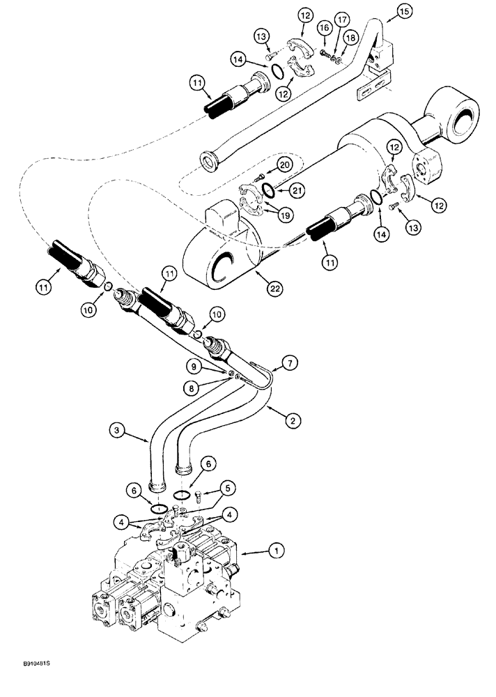 Схема запчастей Case 921 - (8-048) - HYDRAULIC CIRCUIT, LOADER BUCKET (08) - HYDRAULICS