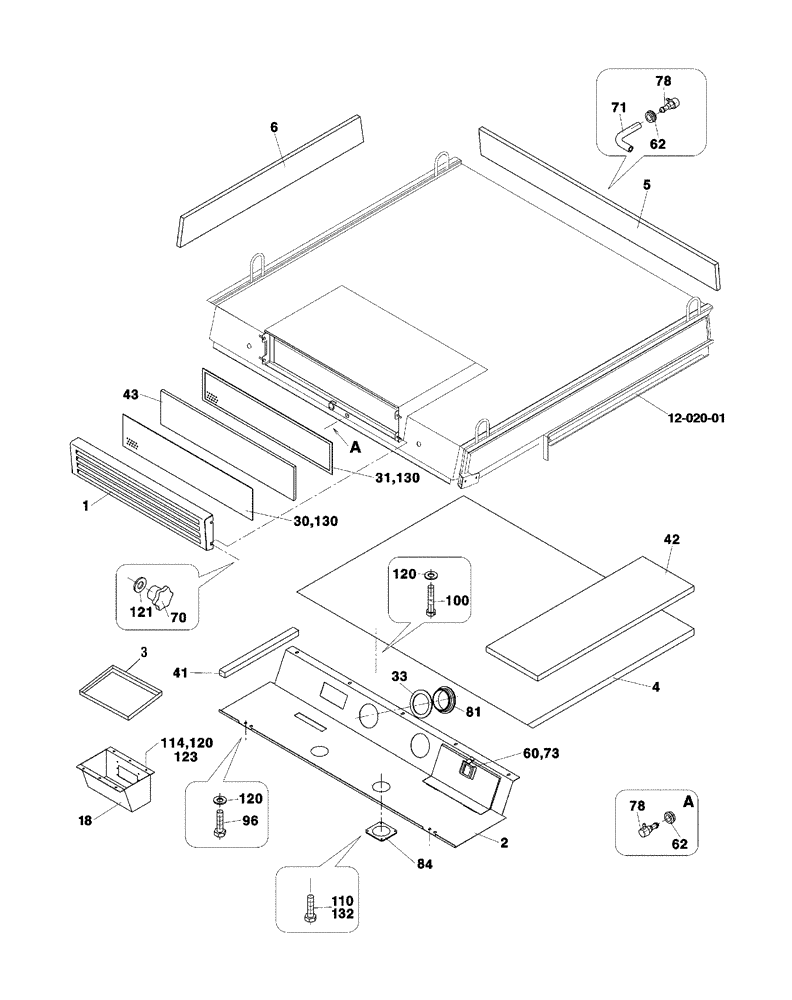 Схема запчастей Case SV216 - (12-020-03[01]) - CAB - ROOF (09) - CHASSIS/ATTACHMENTS