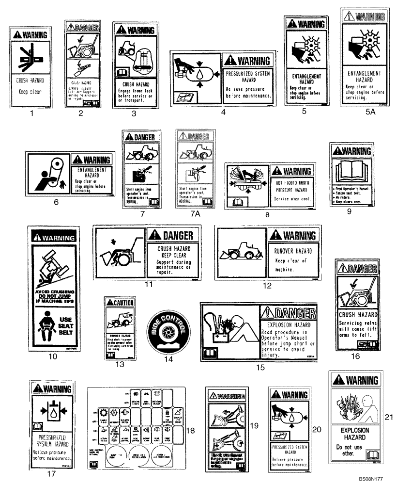 Схема запчастей Case 621E - (09-93) - DECALS - ENGLISH (09) - CHASSIS