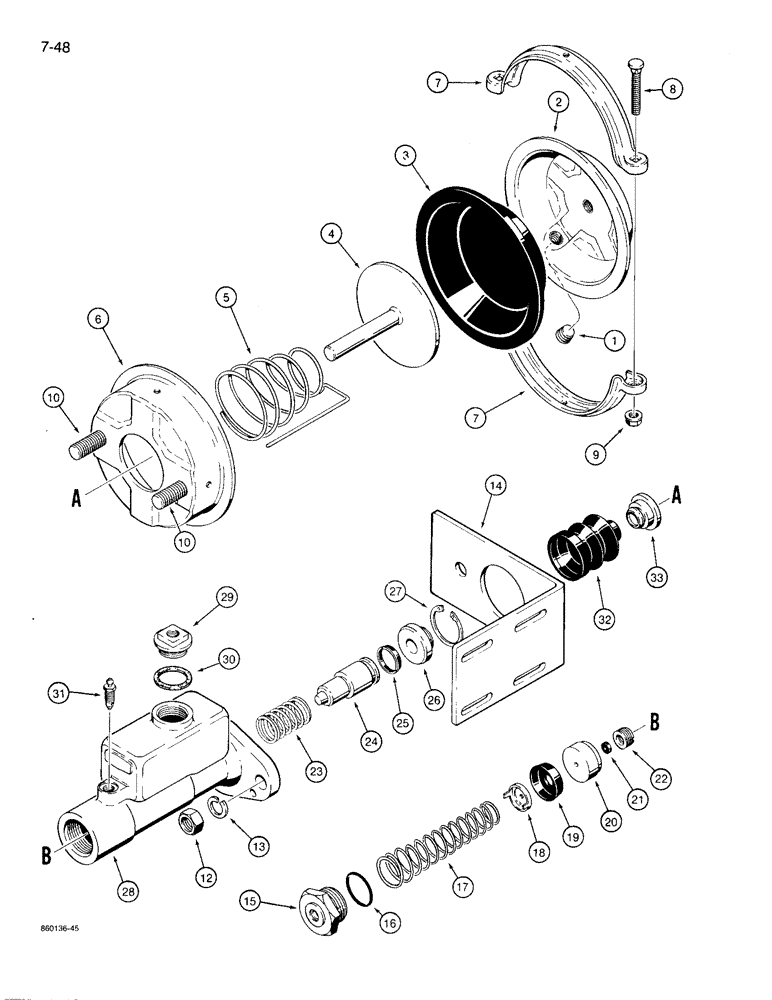 Схема запчастей Case 721 - (7-48) - BRAKE ACTUATOR - L125170 (07) - BRAKES