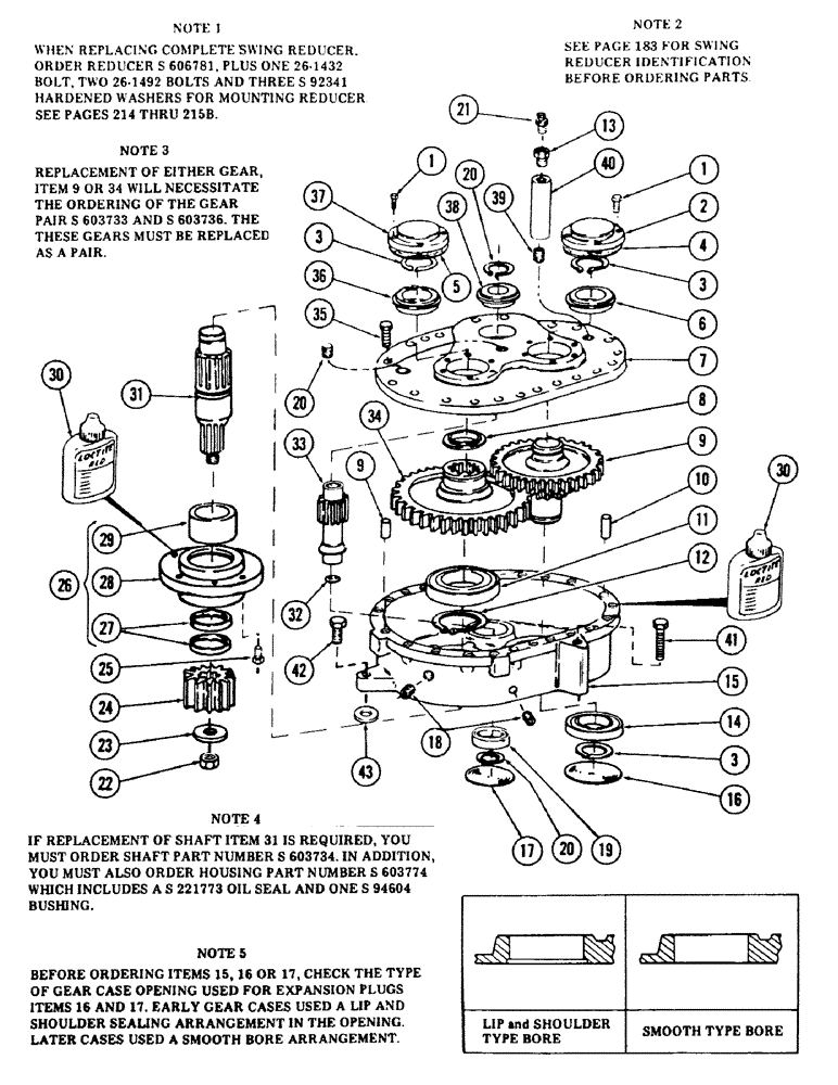 Схема запчастей Case 880 - (184) - SWING REDUCER, (USED AS ORIGINAL EQUIPMENT) (07) - HYDRAULIC SYSTEM