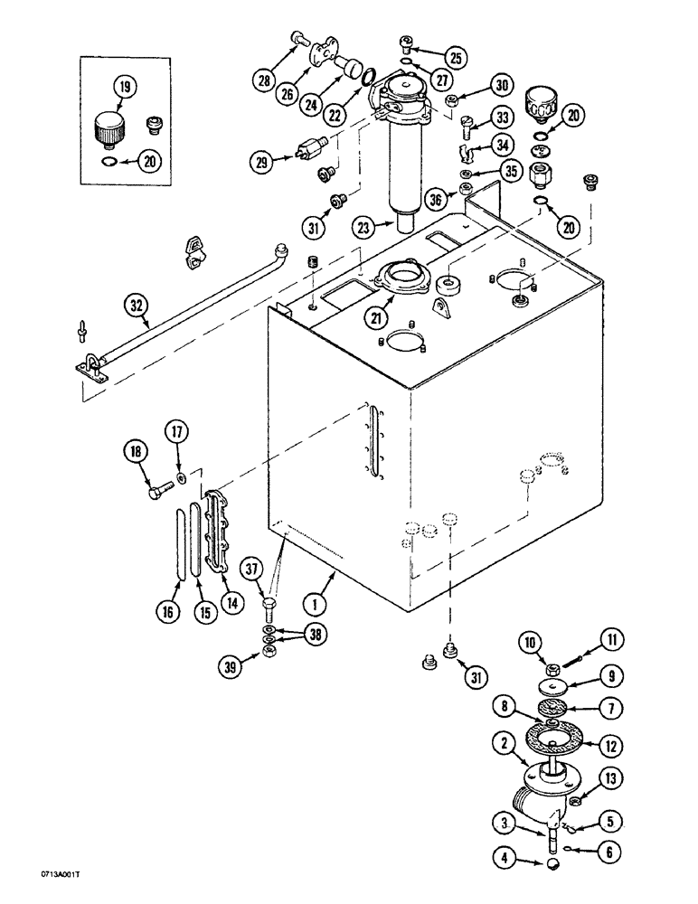 Схема запчастей Case 1088 - (8A-2) - HYDRAULIC RESERVOIR (08) - HYDRAULICS