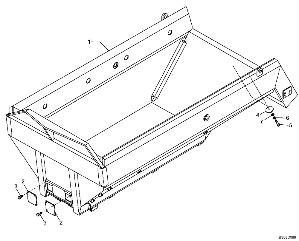 Схема запчастей Case 340B - (72A01010723[002]) - DUMP BODY, ROCK (89500425436) (19) - OPTIONS