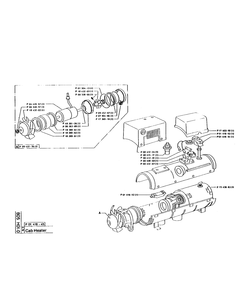 Схема запчастей Case 160CL - (19) - CAB HEATER (05) - UPPERSTRUCTURE CHASSIS