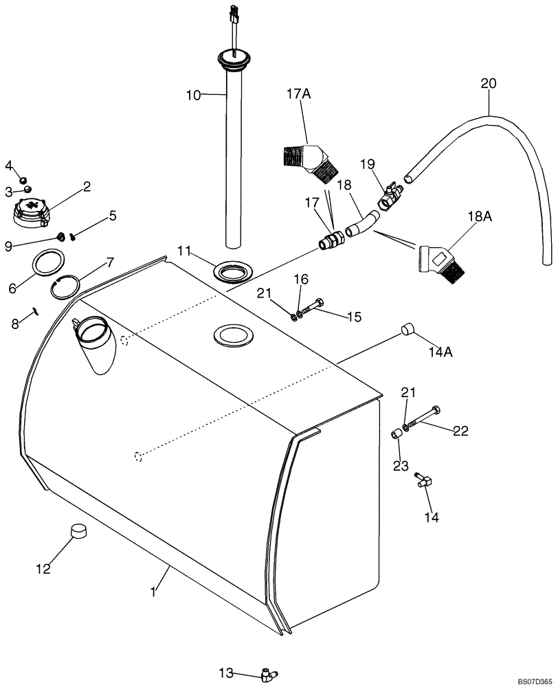 Схема запчастей Case 650K - (03-04) - FUEL TANK (IF USED) (03) - FUEL SYSTEM