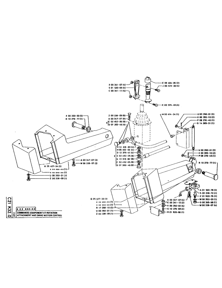 Схема запчастей Case 220 - (082) - ATTACHMENT AND SWING MOTION CONTROL (04) - UNDERCARRIAGE