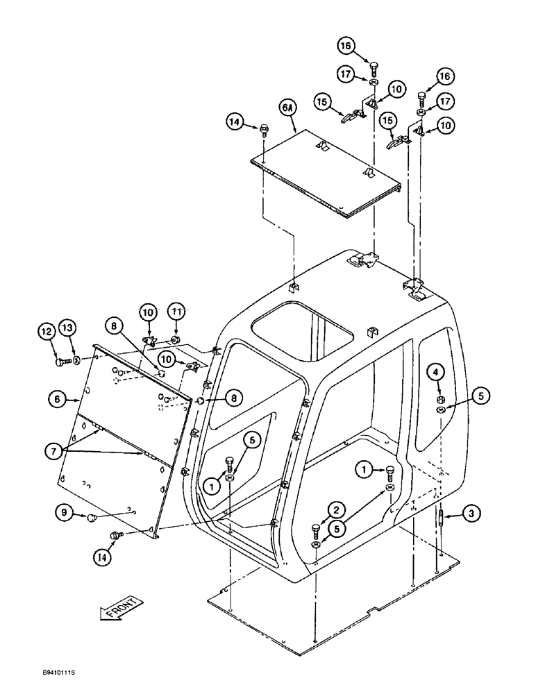 Схема запчастей Case 9060B - (9-066) - CAB VANDAL GUARDS (09) - CHASSIS