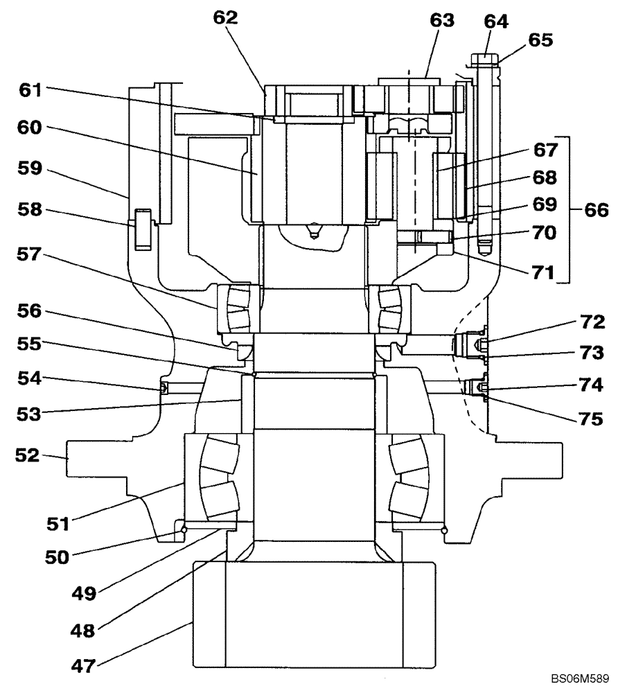 Схема запчастей Case CX210BNLC - (08-54) - GEAR ASSY, REDUCTION MOTOR, SWING (08) - HYDRAULICS