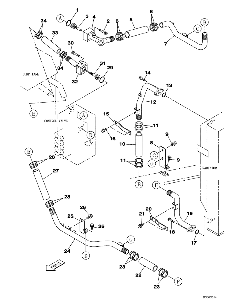 Схема запчастей Case CX330 - (08-006-00[01]) - HYDRAULICS - RESERVOIR RETURN (08) - HYDRAULICS