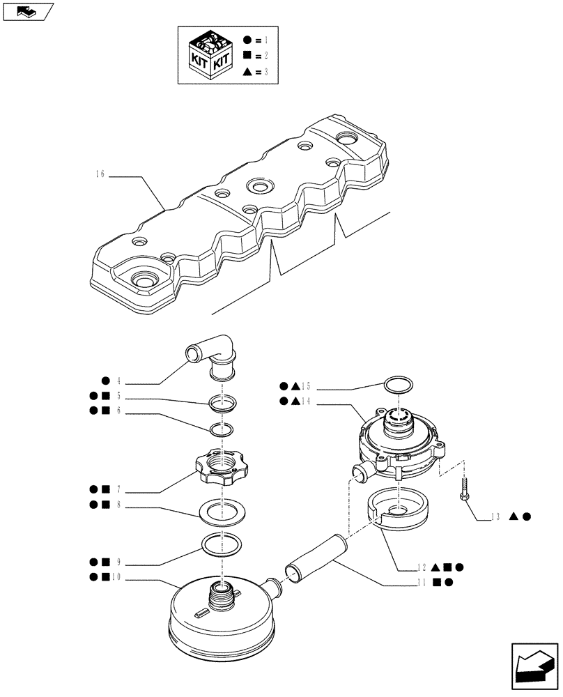 Схема запчастей Case F4DFE613F A002 - (10.101.02[01]) - CYLINDER HEAD COVERS (2857091) (10) - ENGINE