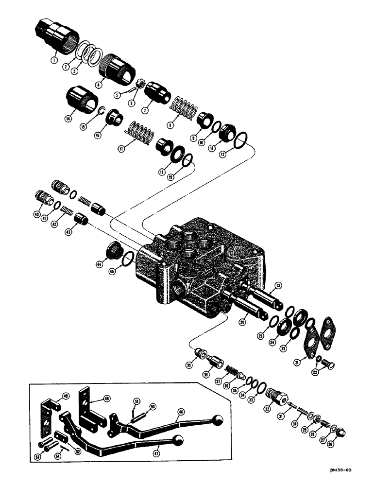 Схема запчастей Case 420B - (078) - D25451 HYDRAULIC CONTROL VALVE (07) - HYDRAULIC SYSTEM