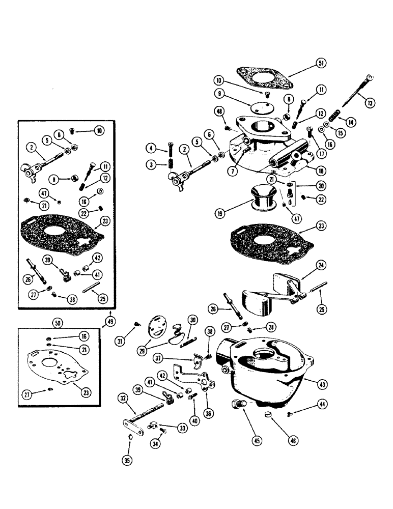 Схема запчастей Case 310G - (046) - CARBURETOR, (148B) SPARK IGNITION ENGINE (02) - FUEL SYSTEM