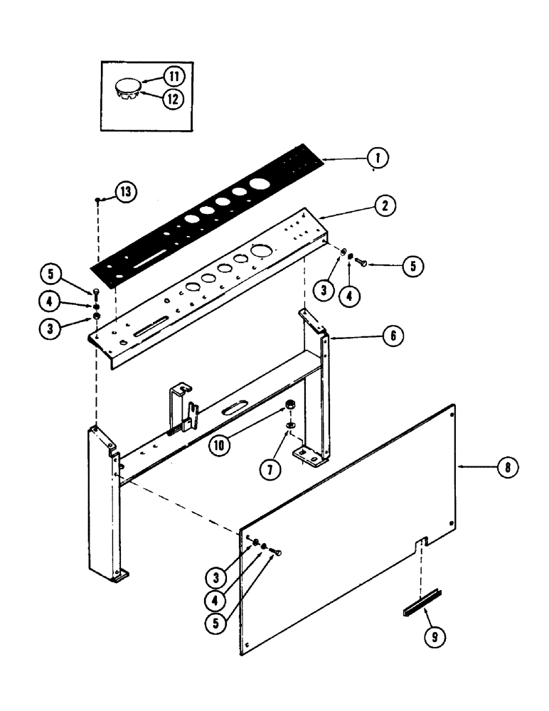 Схема запчастей Case 880B - (062) - INSTRUMENT PANEL AND SUPPORT FOR HAND CONTROL VALVES (06) - ELECTRICAL SYSTEMS