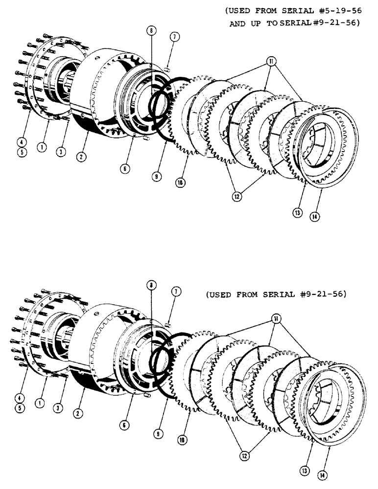 Схема запчастей Case 600 - (086) - TRANSMISSION INSTALLATION, HYDRAULIC CLUTCH PARTS (03) - TRANSMISSION