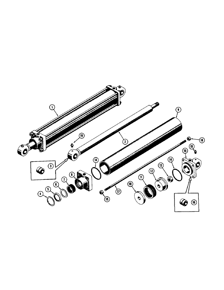 Схема запчастей Case 600 - (272) - HYDRAULIC CYLINDER ASSEMBLY - BACKHOE BOOM AND DIPPER, TUBE (07) - HYDRAULIC SYSTEM