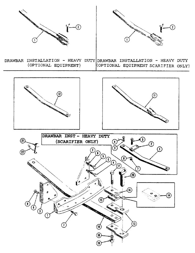 Схема запчастей Case 600 - (146) - DRAWBAR INSTALLATION - STANDARD (INDUSTRIAL), DRAWBAR, GUIDE, MTG. PARTS (04) - UNDERCARRIAGE