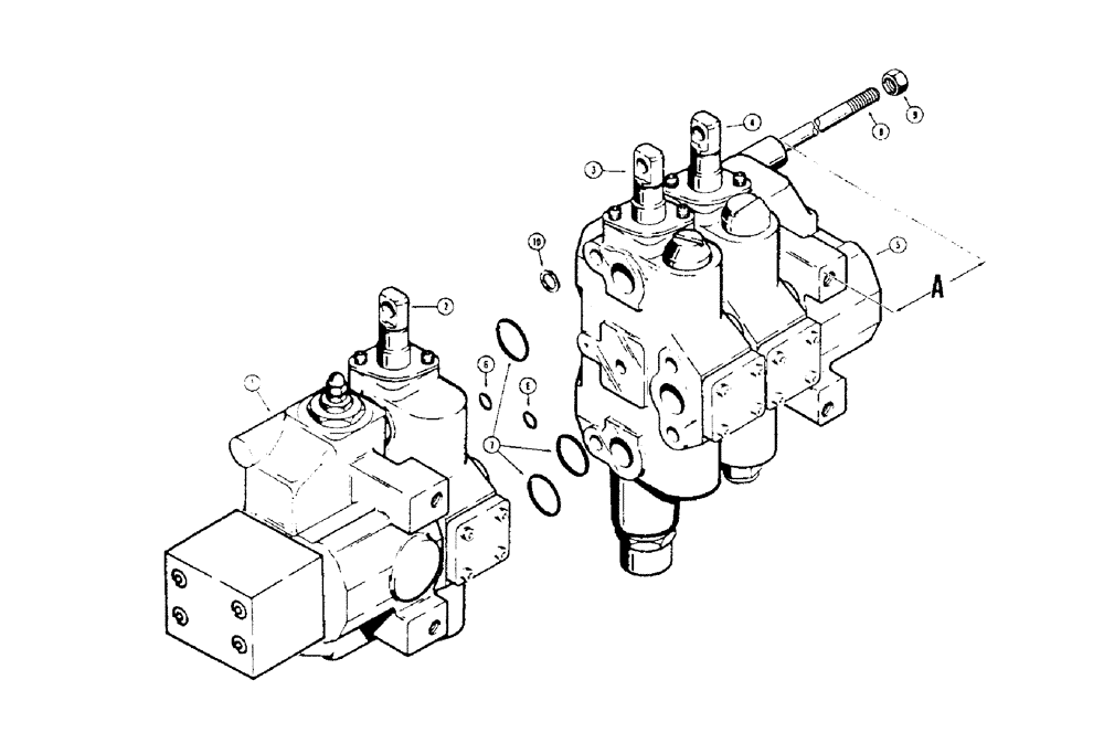 Схема запчастей Case 1450 - (292) - R38210 3 SPOOL VALVE, TILT DOZER WITH RIPPER (08) - HYDRAULICS