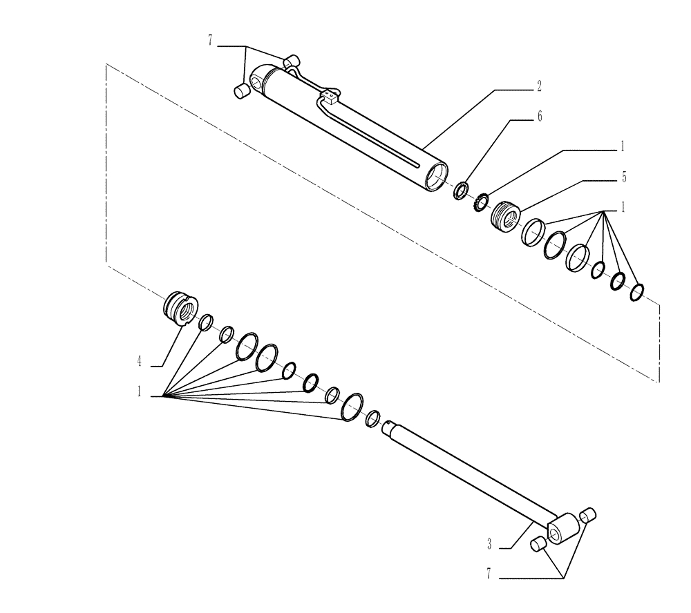 Схема запчастей Case TX742 - (1.11.1[02]) - LIFT CYLINDER - COMPONENTS - VERSION (02) (35) - HYDRAULIC SYSTEMS