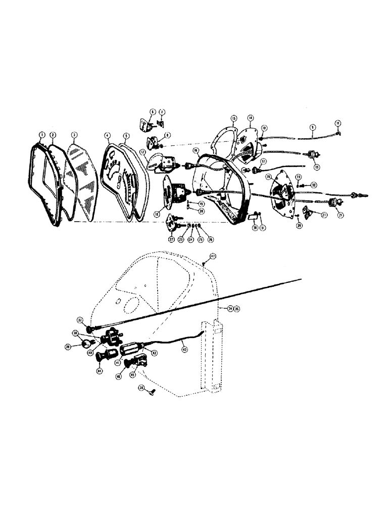 Схема запчастей Case 420B - (124) - INSTRUMENT PANEL 