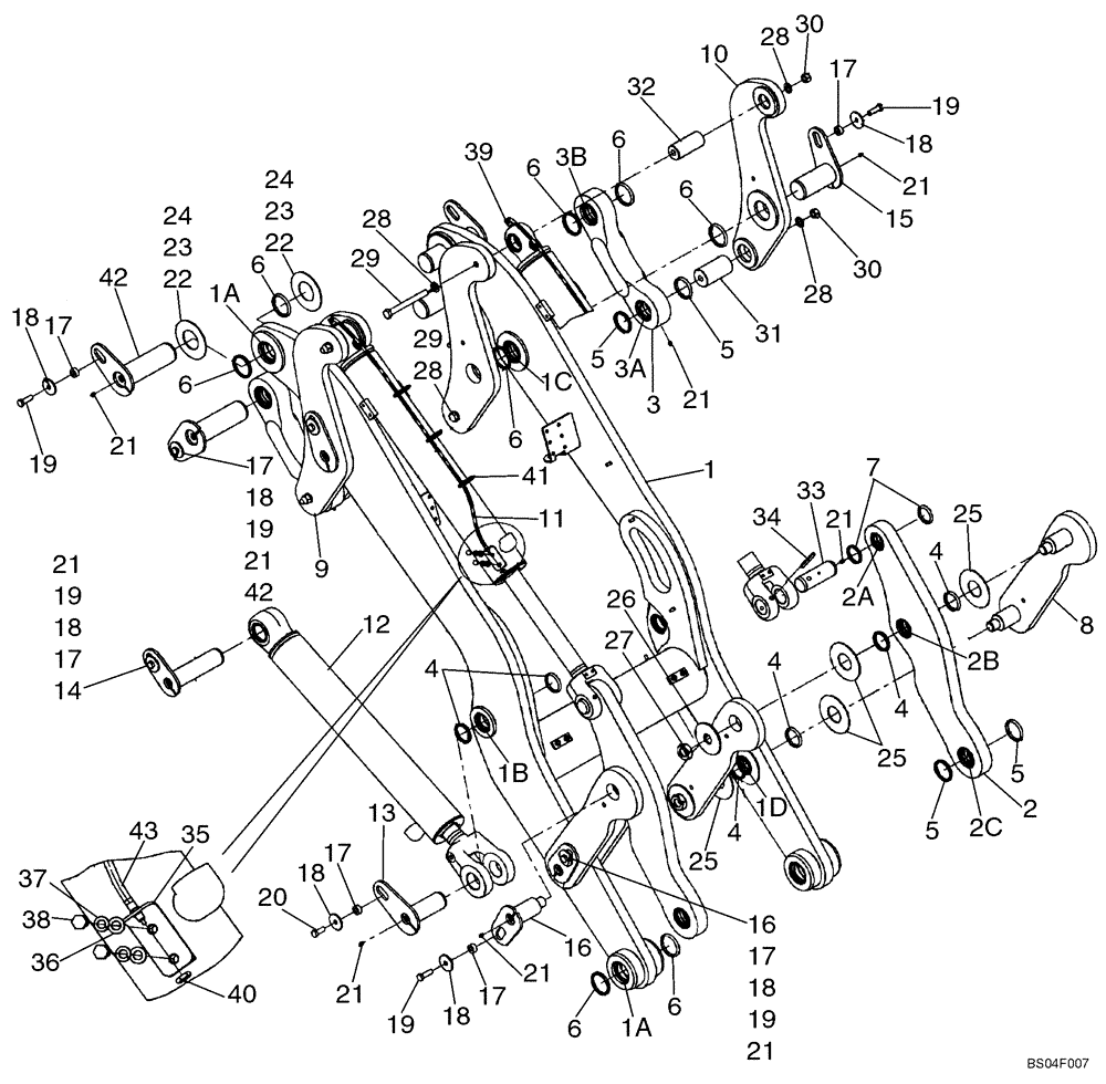 Схема запчастей Case 621D - (09-06D) - FRAME - LOADER LIFT AND LINKAGE/ CYLINDERS XT- IF USED (09) - CHASSIS