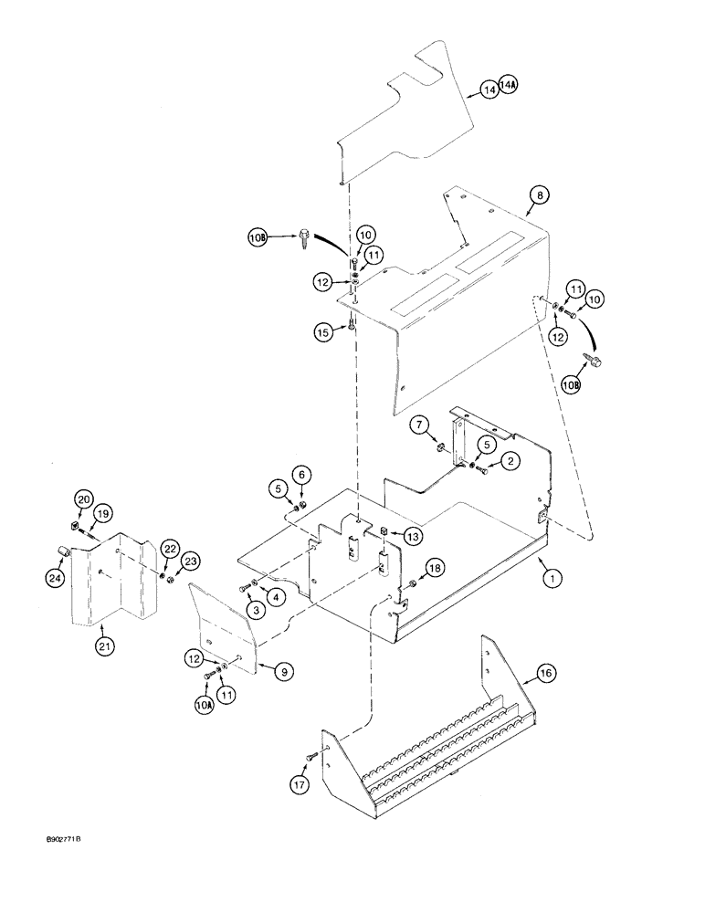 Схема запчастей Case 580SK - (9-094) - LOADER VALVE BOX, COVERS AND STEPS (09) - CHASSIS/ATTACHMENTS