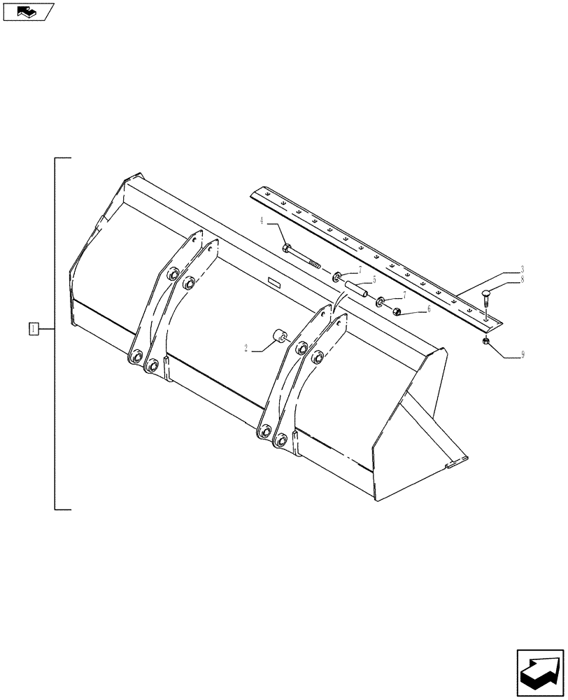 Схема запчастей Case 580SN - (82.100.0401) - VAR - 747862 - BUCKETS, WITH BLADE (82 IN) (82) - FRONT LOADER & BUCKET