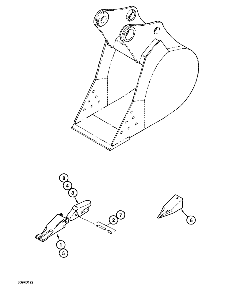 Схема запчастей Case 9030B - (9-132) - ESCO BUCKET TOOTH OPTIONS (09) - CHASSIS