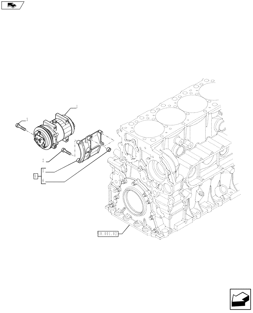 Схема запчастей Case F2CE9684C E020 - (50.200.01) - COMPRESSOR, AIRCOND. (504373626) (50) - CAB CLIMATE CONTROL