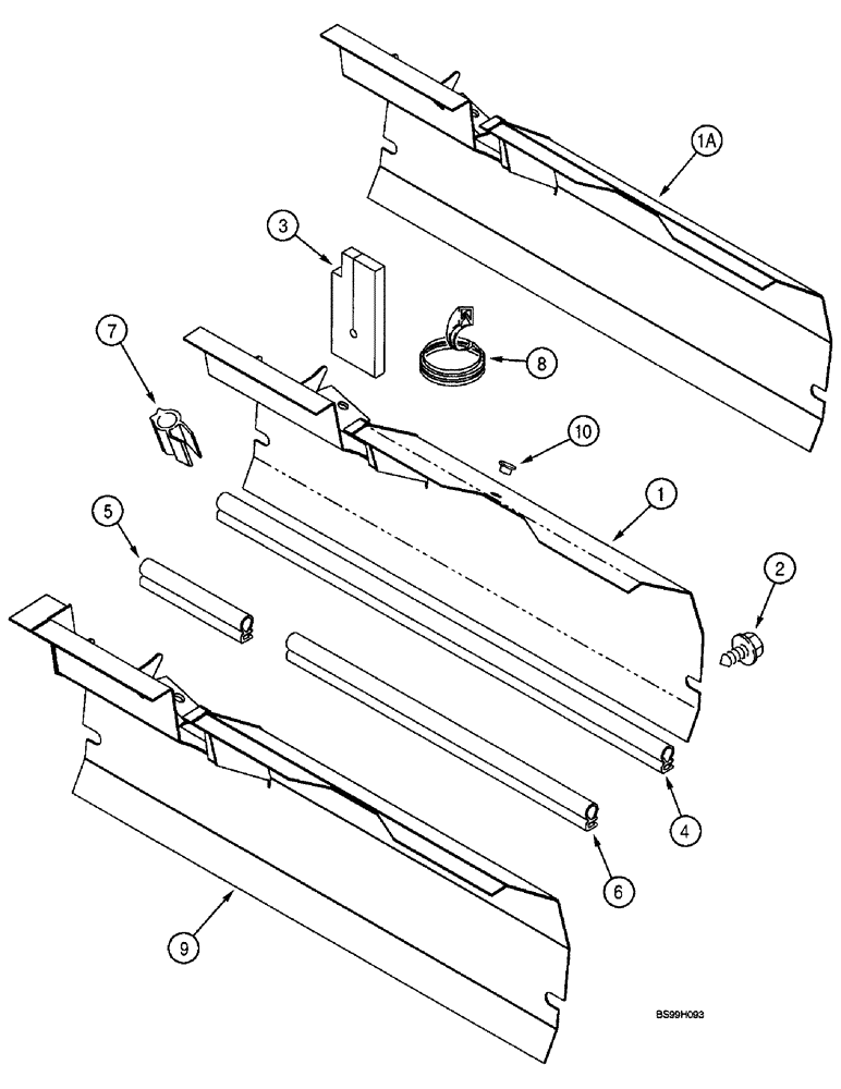 Схема запчастей Case 590SL - (9-60) - BAFFLE PLATE AND SEALS (09) - CHASSIS/ATTACHMENTS