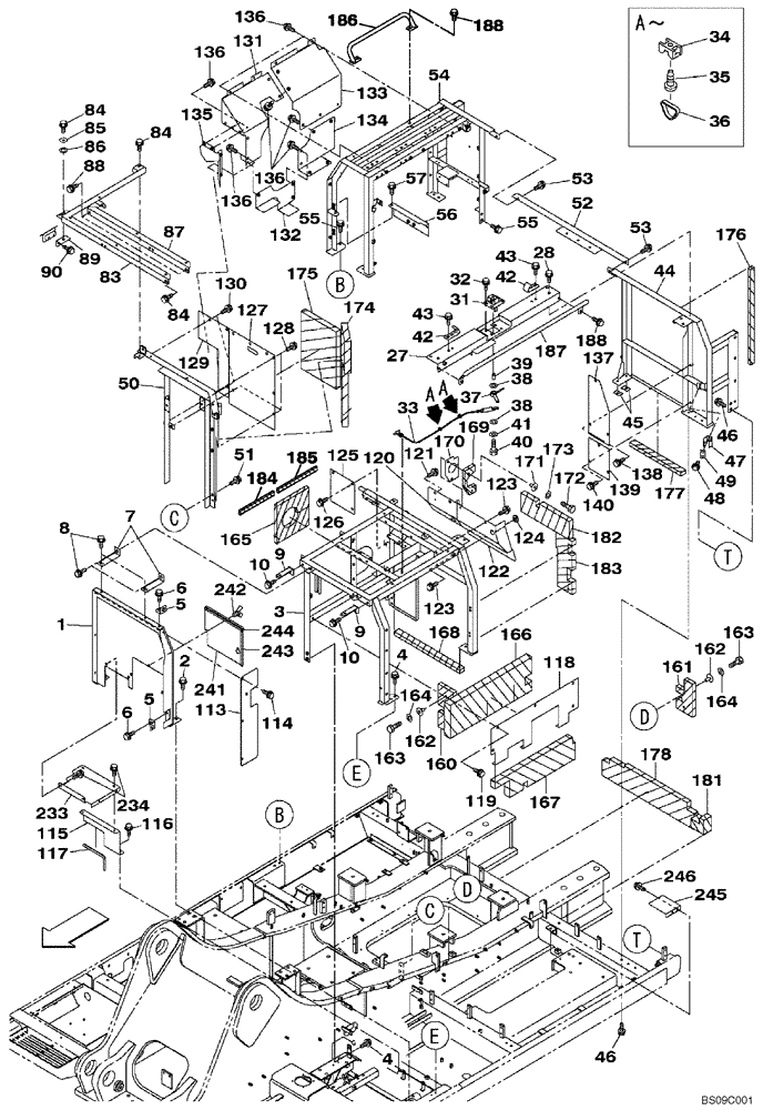 Схема запчастей Case CX470B - (09-13) - FRAMES, COVERS - INSULATION (09) - CHASSIS