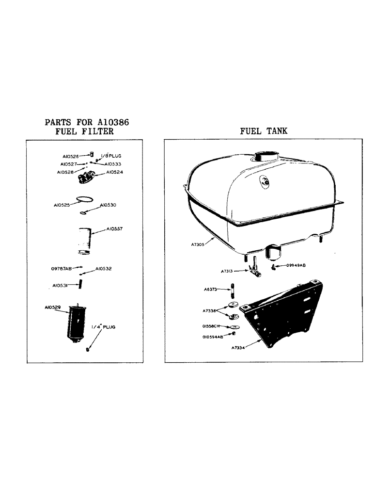 Схема запчастей Case 420 - (055) - POWRCEL DIESEL ENGINE, PARTS FOR A10386 FUEL FILTER (10) - ENGINE