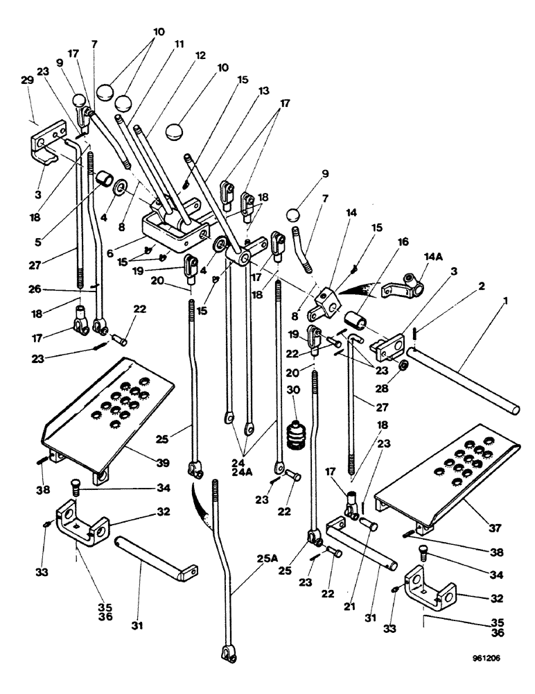 Схема запчастей Case 580G - (354) - AXIAL BACKHOE - CONTROLS WITH FOOT SWING (09) - CHASSIS/ATTACHMENTS