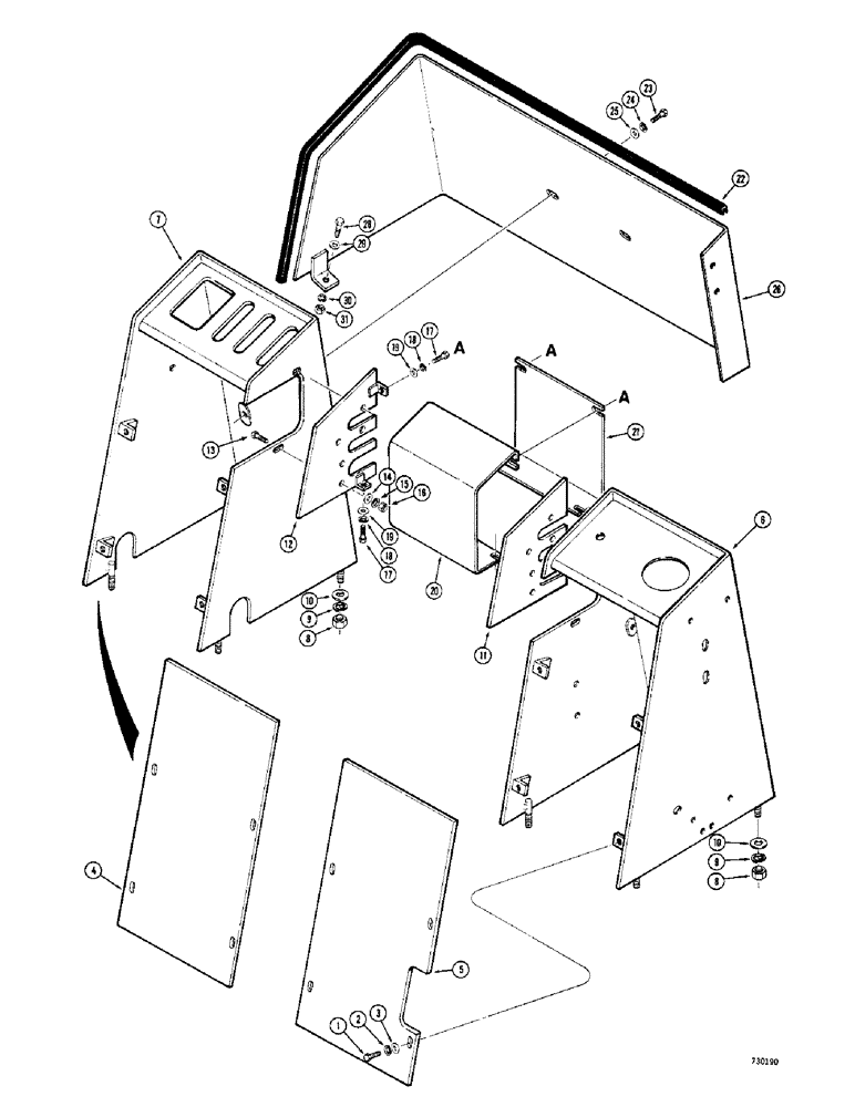 Схема запчастей Case 780 - (500) - BACKHOE CONTROLS, USED ON EXTENDAHOE MODELS ONLY, USED ON MODELS W/ TWIN BACKHOE CONTROL TWR (09) - CHASSIS/ATTACHMENTS