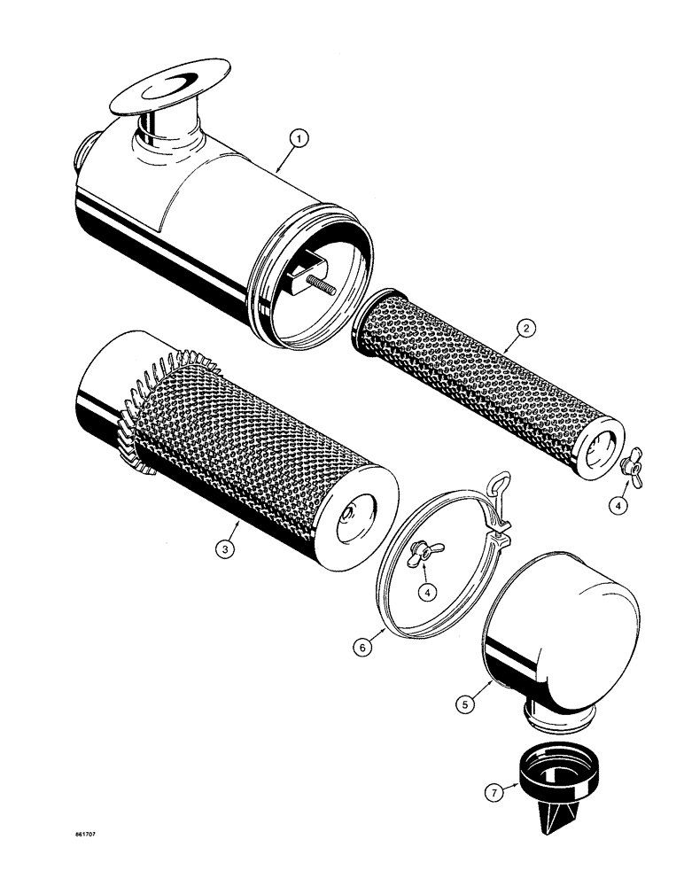 Схема запчастей Case 580SK - (2-08) - AIR CLEANER (02) - ENGINE