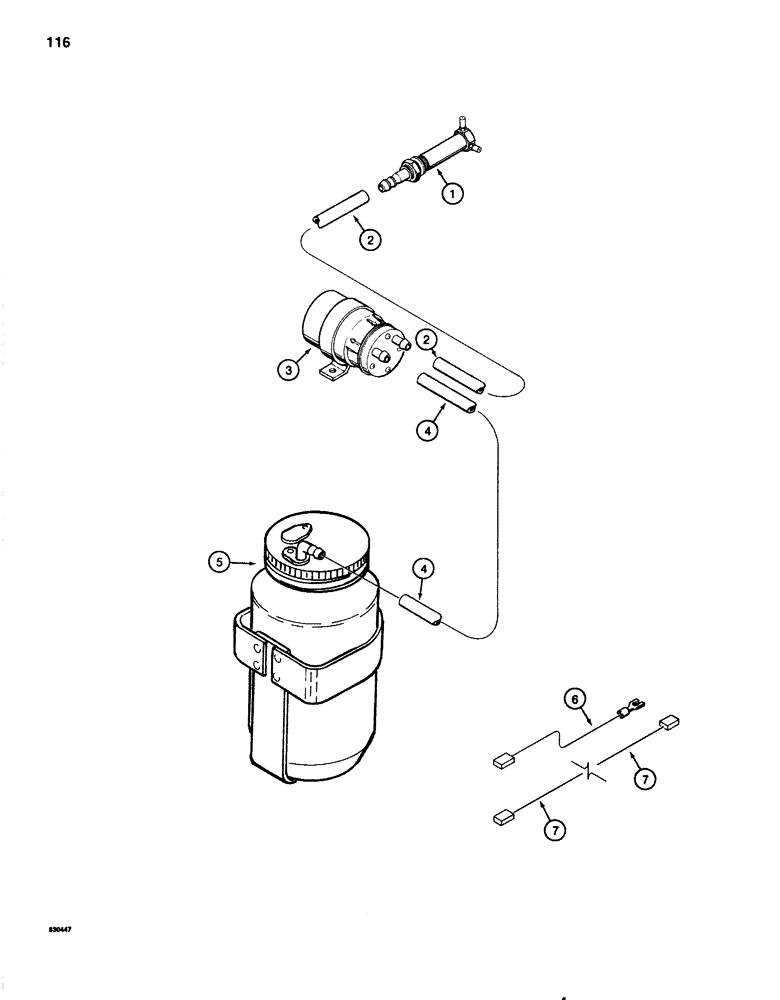 Схема запчастей Case 1080 - (116) - WINDSHIELD WASHER (55) - ELECTRICAL SYSTEMS