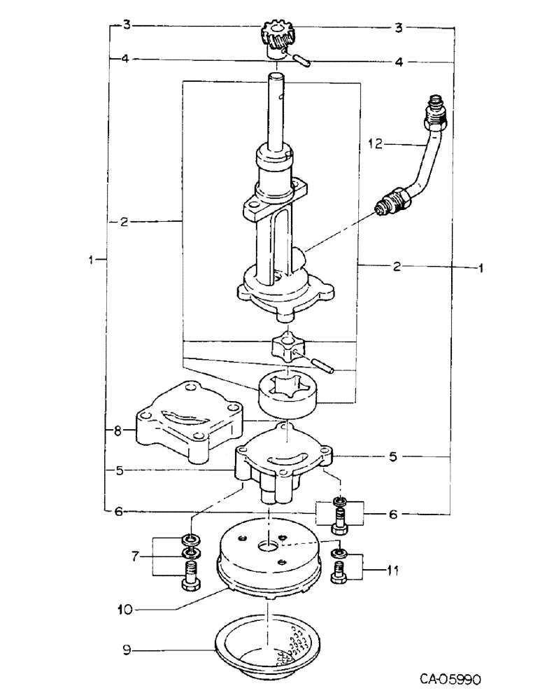 Схема запчастей Case 4140 - (12-27) - OIL PUMP, ISUZU ENGINE (04) - Drive Train