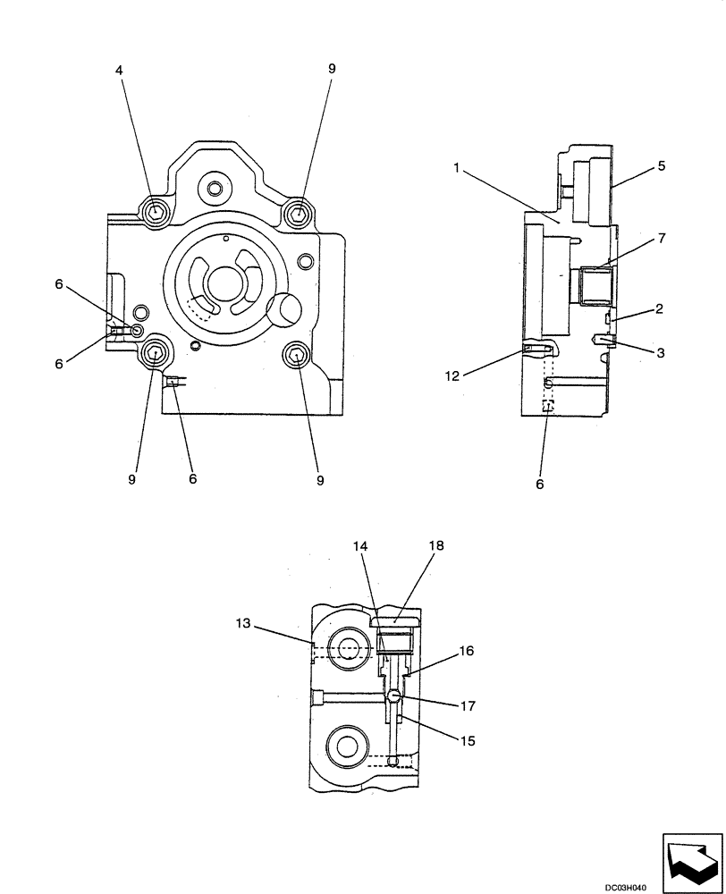 Схема запчастей Case CX25 - (08-23[00]) - PUMP - COVER (08) - HYDRAULICS