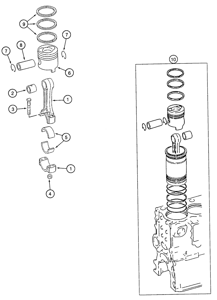 Схема запчастей Case 9060 - (2-50) - PISTONS AND CONNECTING RODS (02) - ENGINE