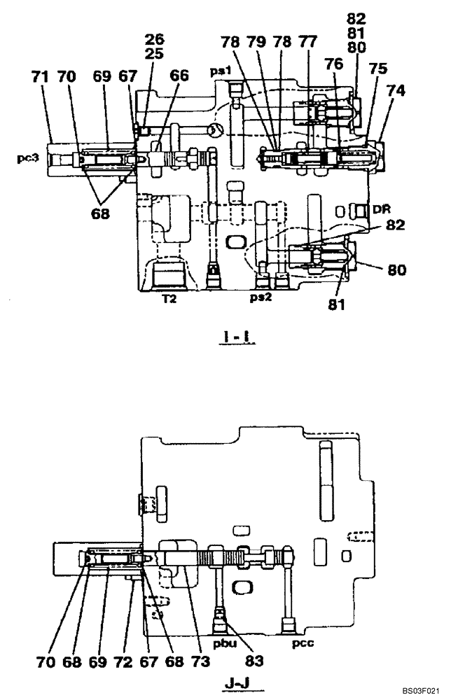 Схема запчастей Case CX135SR - (08-080) - KMJ2633 VALVE ASSY, CONTROL - MODELS WITHOUT DOZER BLADE (08) - HYDRAULICS