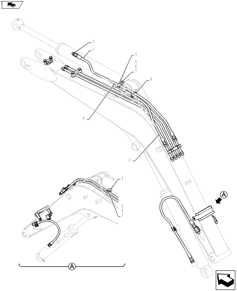 Схема запчастей Case CX27B ASN - (35.702.12) - HYD LINES, CYLINDER (ARM) (35) - HYDRAULIC SYSTEMS