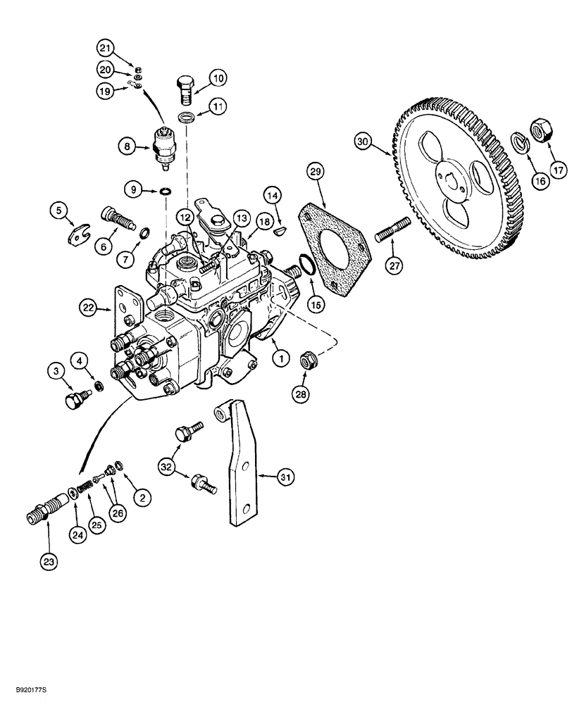 Схема запчастей Case 650G - (3-12) - FUEL INJECTION PUMP AND DRIVE 4T-390 ENGINE PRIOR TO CRAWLER P.I.N. JJG0216449 (03) - FUEL SYSTEM