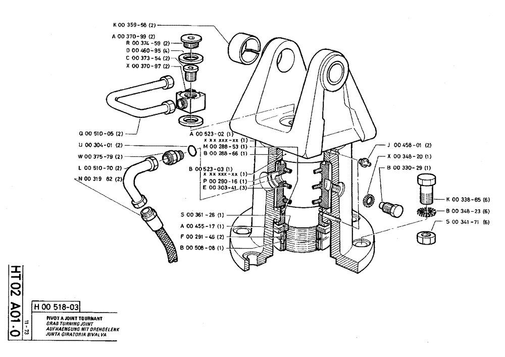 Схема запчастей Case TY45 - (HT02 A01.0) - GRAB TURNING JOINT (18) - ATTACHMENT ACCESSORIES