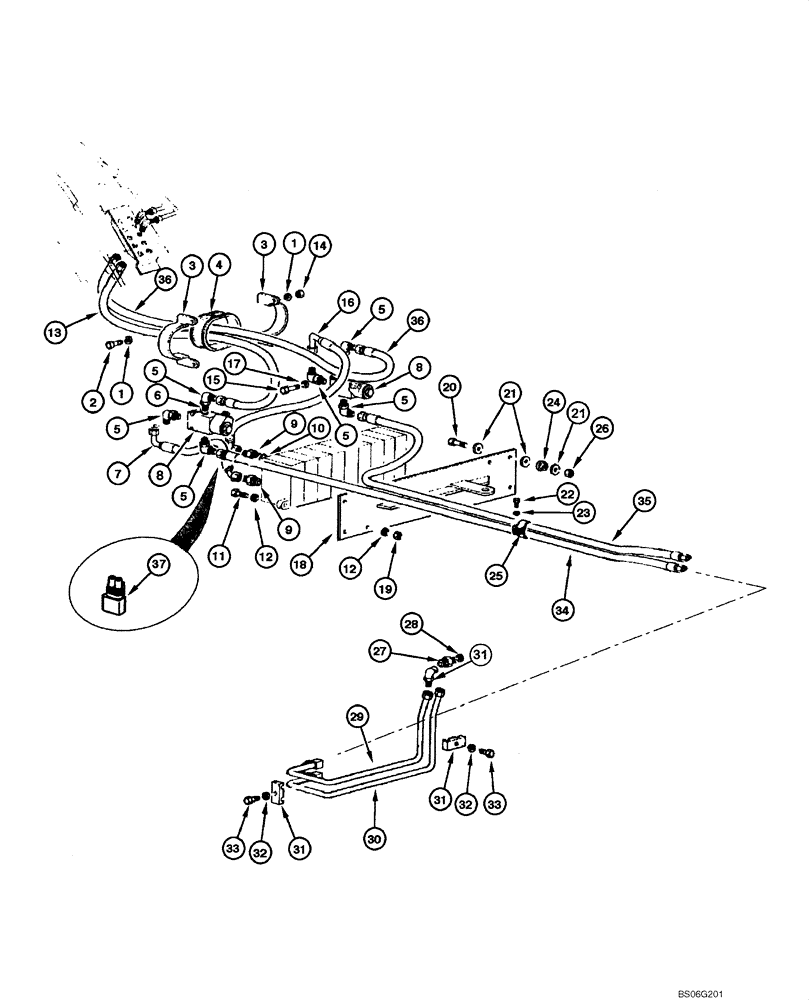 Схема запчастей Case 865 - (08.27[00]) - SCARIFIER AND RIPPER HYDRAULIC CIRCUIT (08) - HYDRAULICS