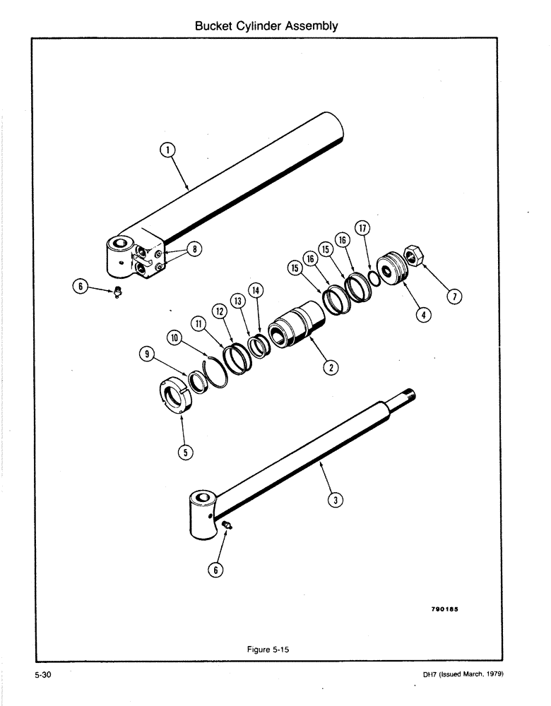 Схема запчастей Case DH7 - (5-30) - BUCKET CYLINDER ASSEMBLY (35) - HYDRAULIC SYSTEMS