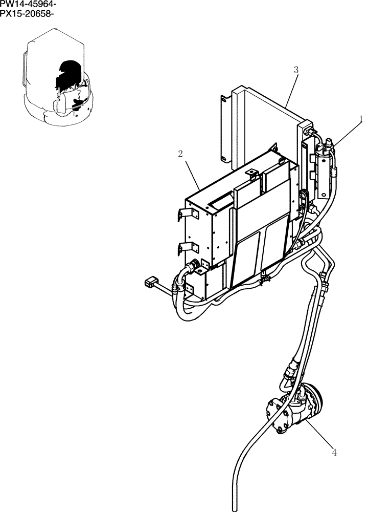 Схема запчастей Case CX31B - (783-01[1]) - COOLER ASSY (36) - PNEUMATIC SYSTEM