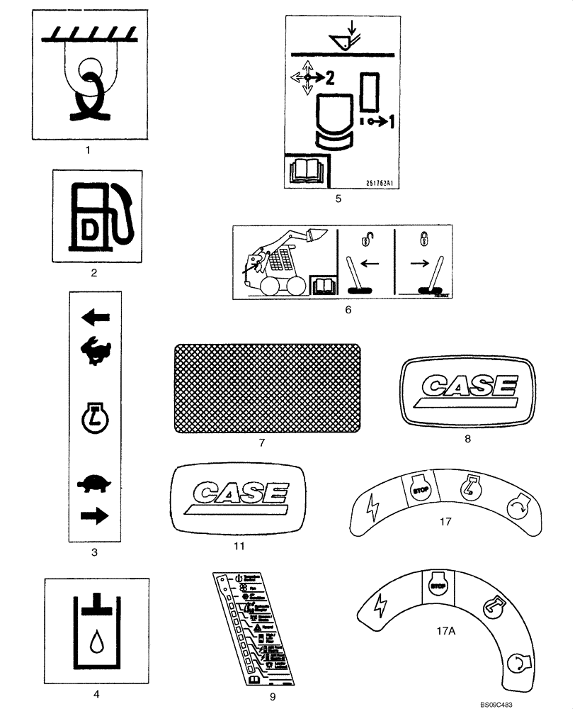 Схема запчастей Case 445 - (09-73) - DECALS (09) - CHASSIS