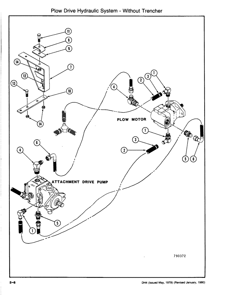 Схема запчастей Case DH4 - (3-06) - PLOW DRIVE HYDRAULIC SYSTEM - WITHOUT TRENCHER (35) - HYDRAULIC SYSTEMS