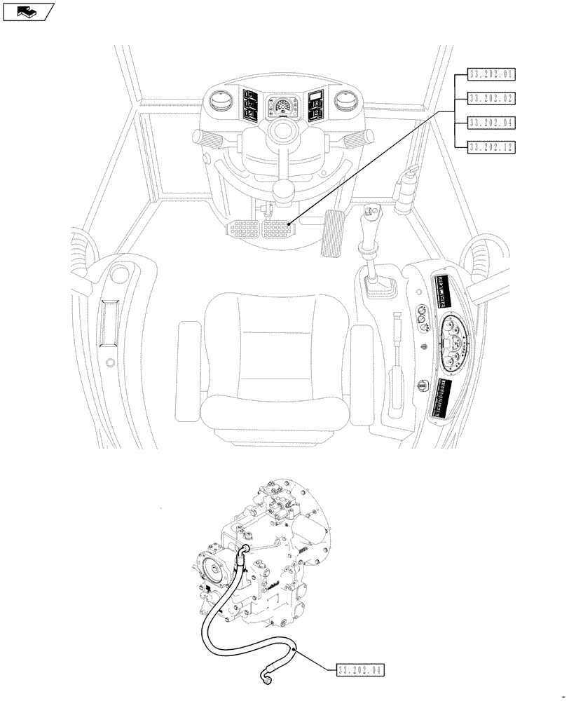 Схема запчастей Case 590SN - (33.000.00) - SECTION INDEX - BRAKES AND CONTROLS (33) - BRAKES & CONTROLS